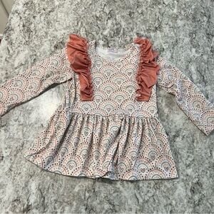 Pete and Lucy girls long sleeve top shirt size 6X 6 rainbows hearts ruffles
